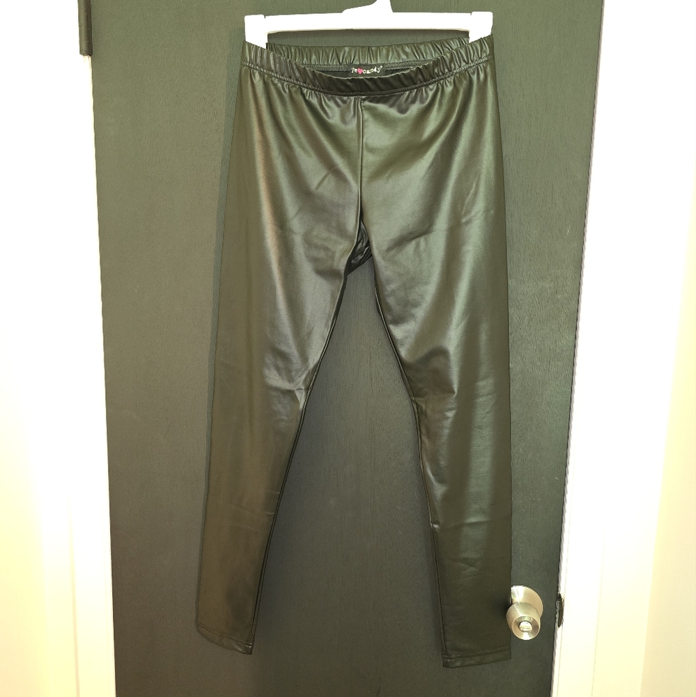Eye Candy Pleather Leggings, Large